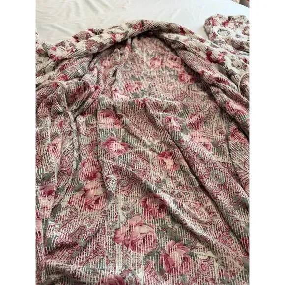 Stan Herman For Herbcraft Vintage Chenille Floral Robe Size Large - Picture 10 of 12